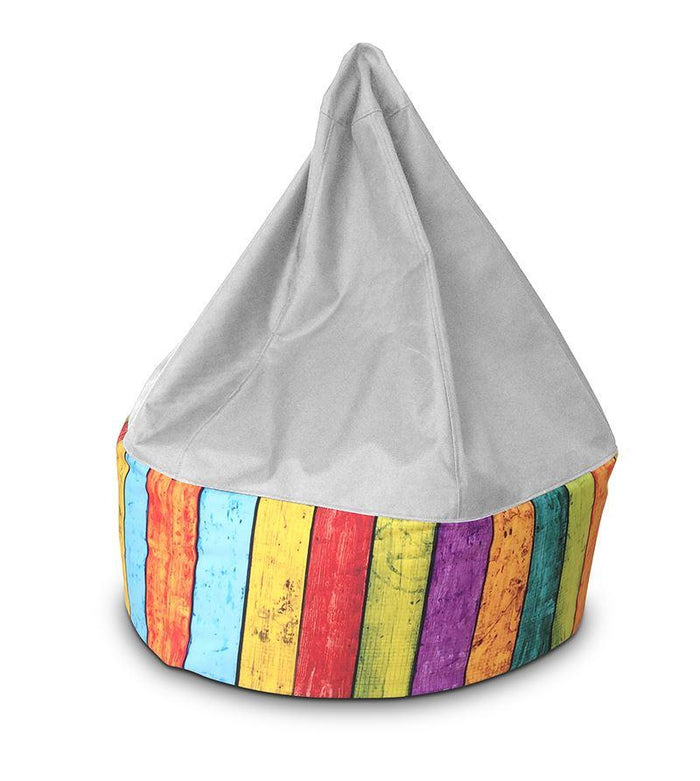 Puf Cono Estampado Arcoiris